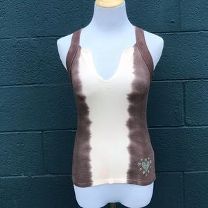 Fitigues NWT Tee brown&cream, Small,heart near hem
